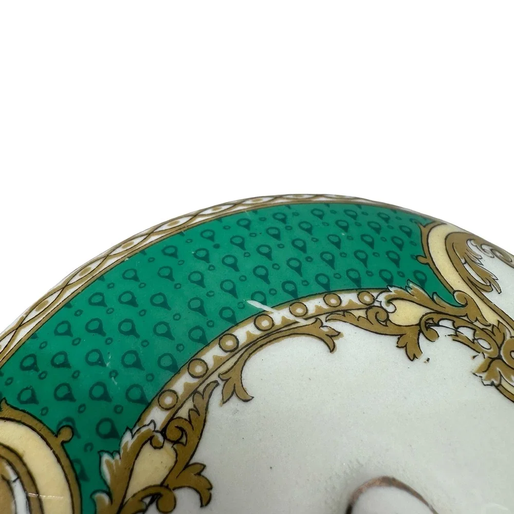 Myott‎ Royal Crown Staffordshire England Chelsea Bird Green Covered Sugar Bowl